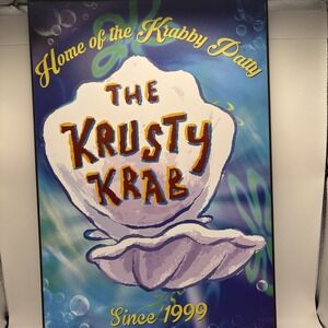 SpongeBob SquarePants Krusty Krab Sign Wood Wall Art 13x19 Inches